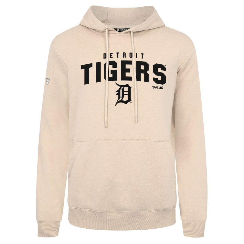 Detroit Tigers Levelwear Podium Team Arch Pullover Hoodie - Khaki Hoodies
