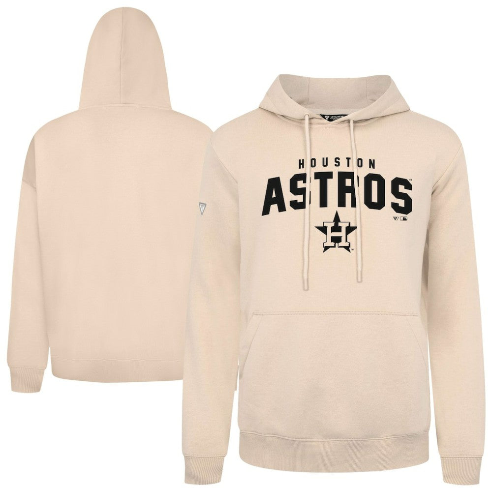 Houston Astros Levelwear Podium Team Arch Pullover Hoodie - Khaki Hoodies