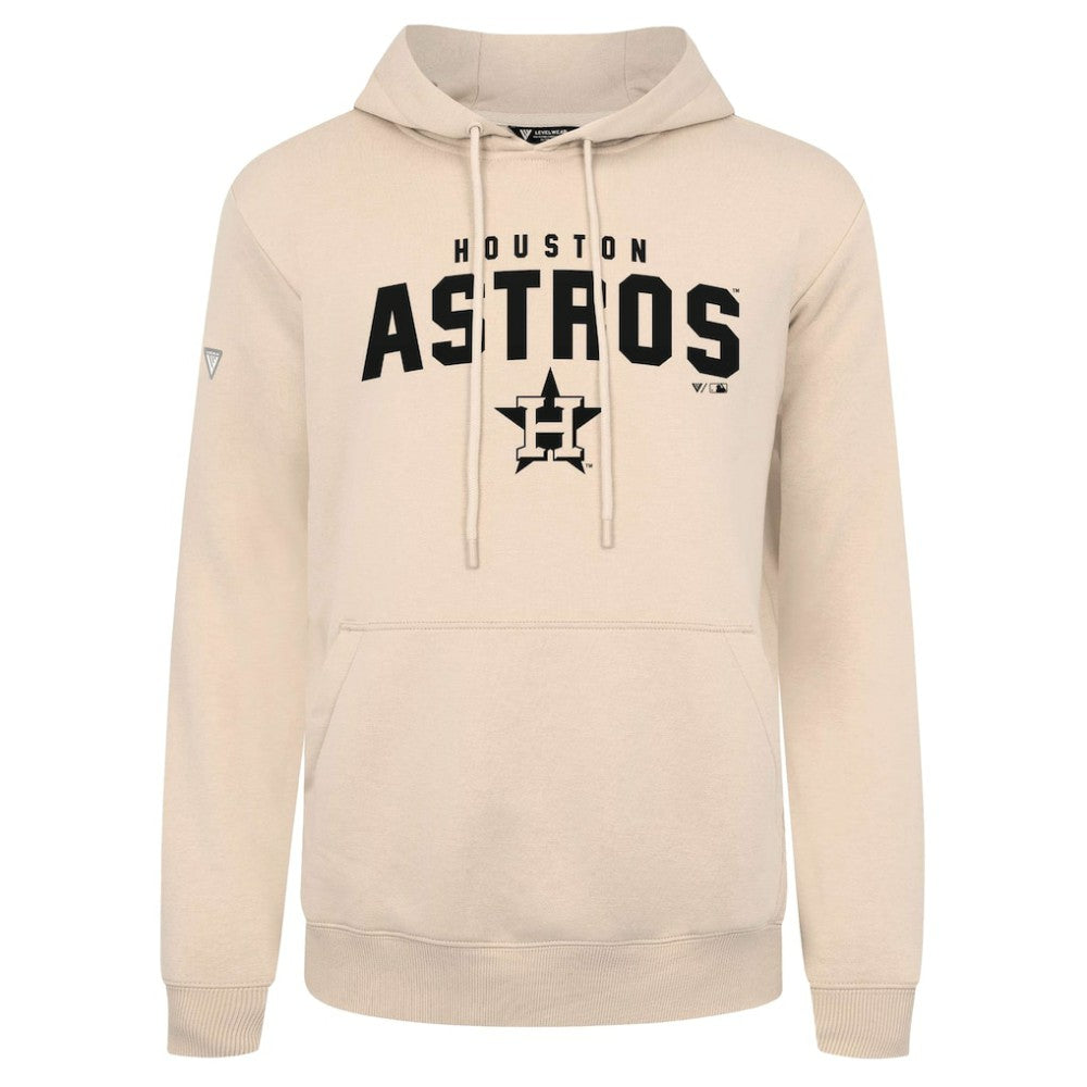 Houston Astros Levelwear Podium Team Arch Pullover Hoodie - Khaki Hoodies
