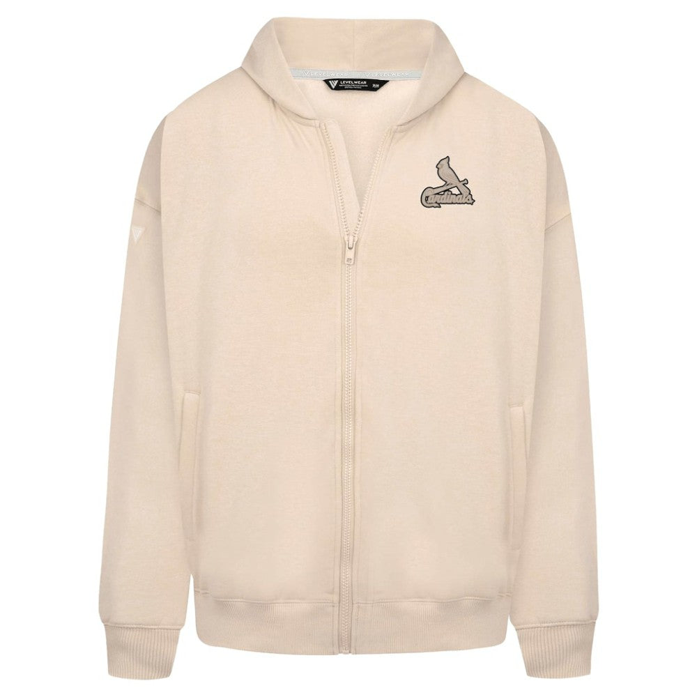St. Louis Cardinals Levelwear Uphill Oversized Full-Zip Hoodie - Khaki Hoodies