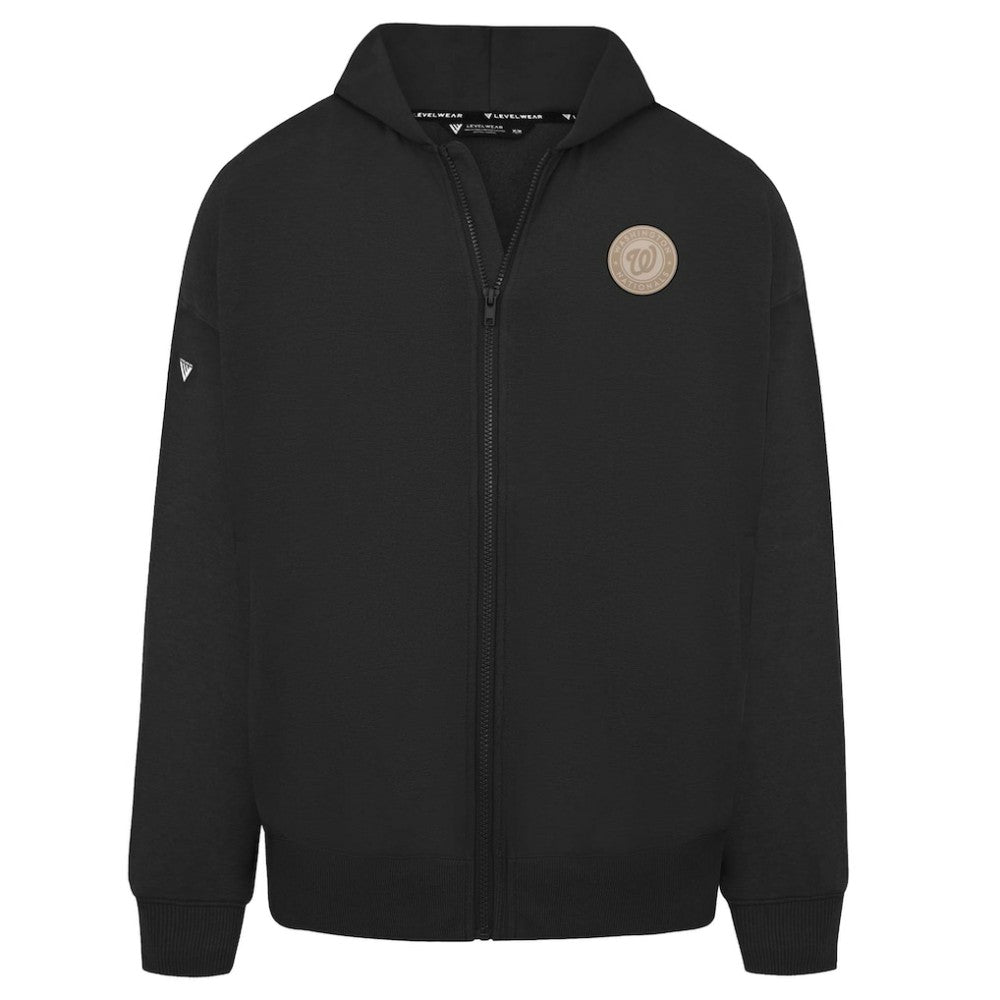 Washington Nationals Levelwear Uphill Oversized Full-Zip Hoodie - Black Hoodies