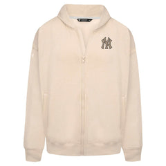 New York Yankees Levelwear Uphill Oversized Full-Zip Hoodie - Khaki Hoodies