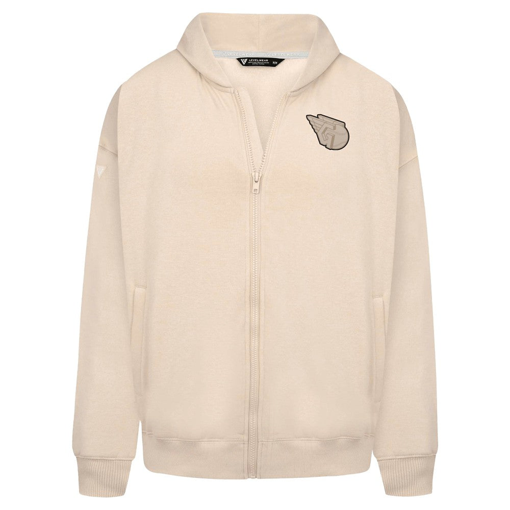 Cleveland Guardians Levelwear Uphill Oversized Full-Zip Hoodie - Khaki Hoodies
