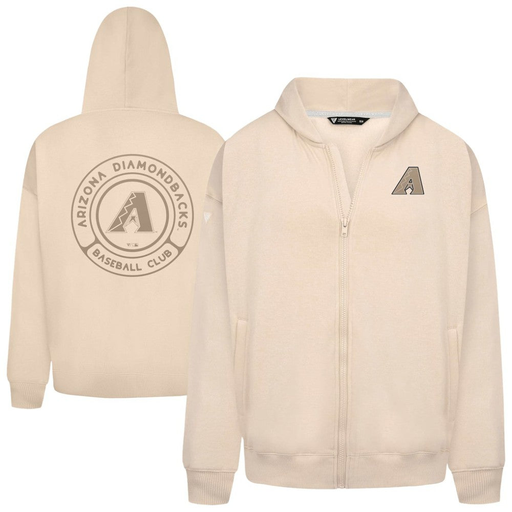 Arizona Diamondbacks Levelwear Uphill Oversized Full-Zip Hoodie - Khaki Hoodies