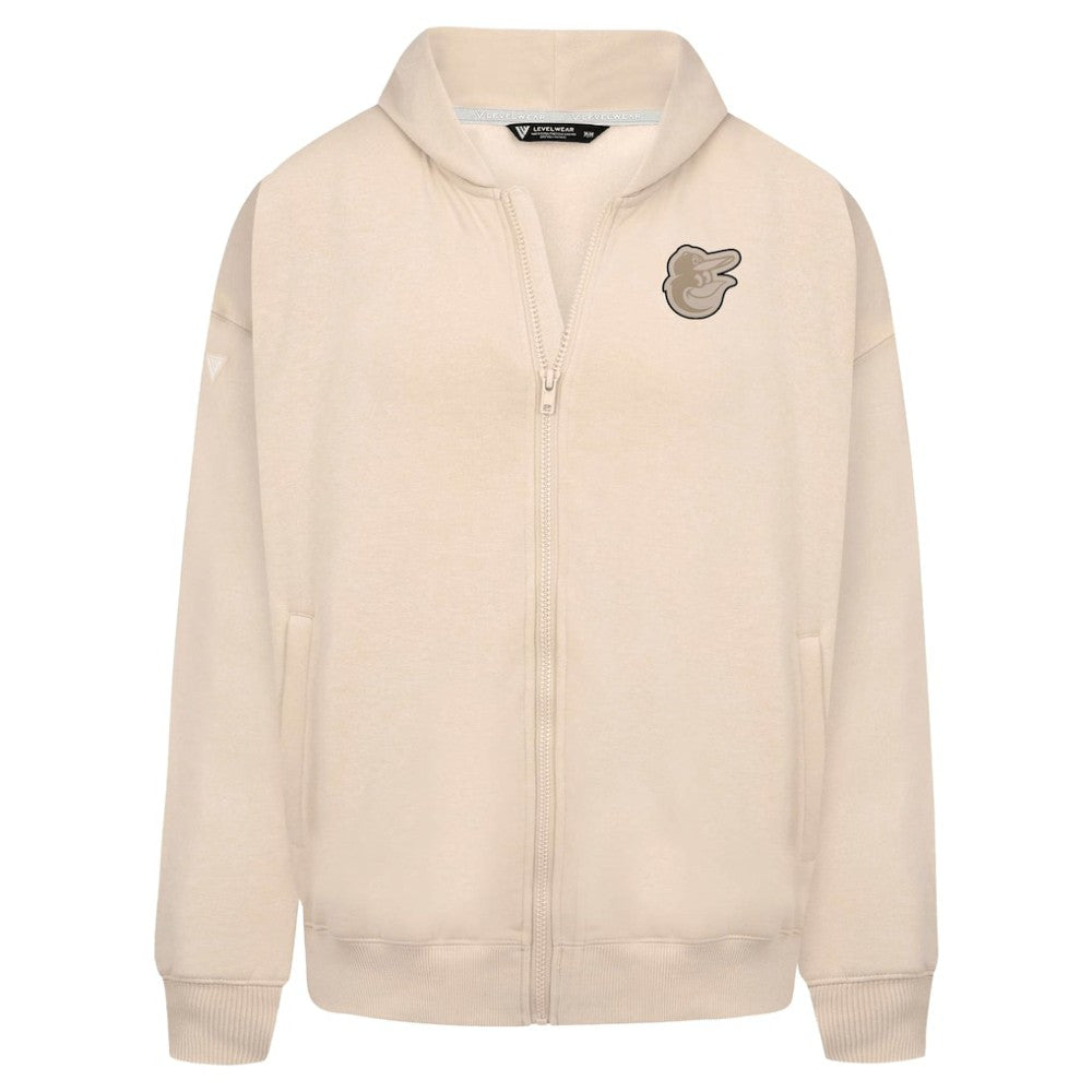 Baltimore Orioles Levelwear Uphill Oversized Full-Zip Hoodie - Khaki Hoodies
