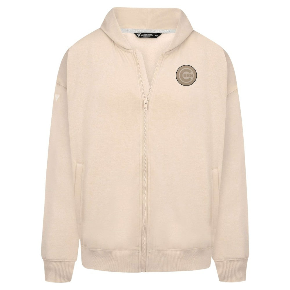 Chicago Cubs Levelwear Uphill Oversized Full-Zip Hoodie - Khaki Hoodies