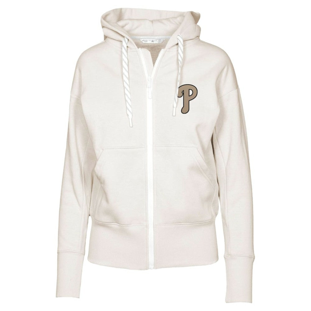 Philadelphia Phillies Levelwear Women's Gardinia Full-Zip Hoodie - Khaki Hoodies