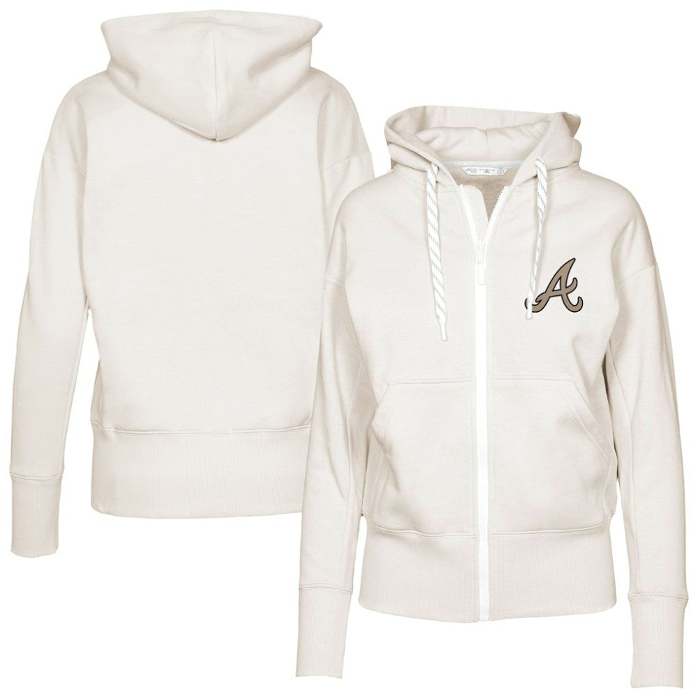 Atlanta Braves Levelwear Women's Gardinia Full-Zip Hoodie - Khaki Hoodies