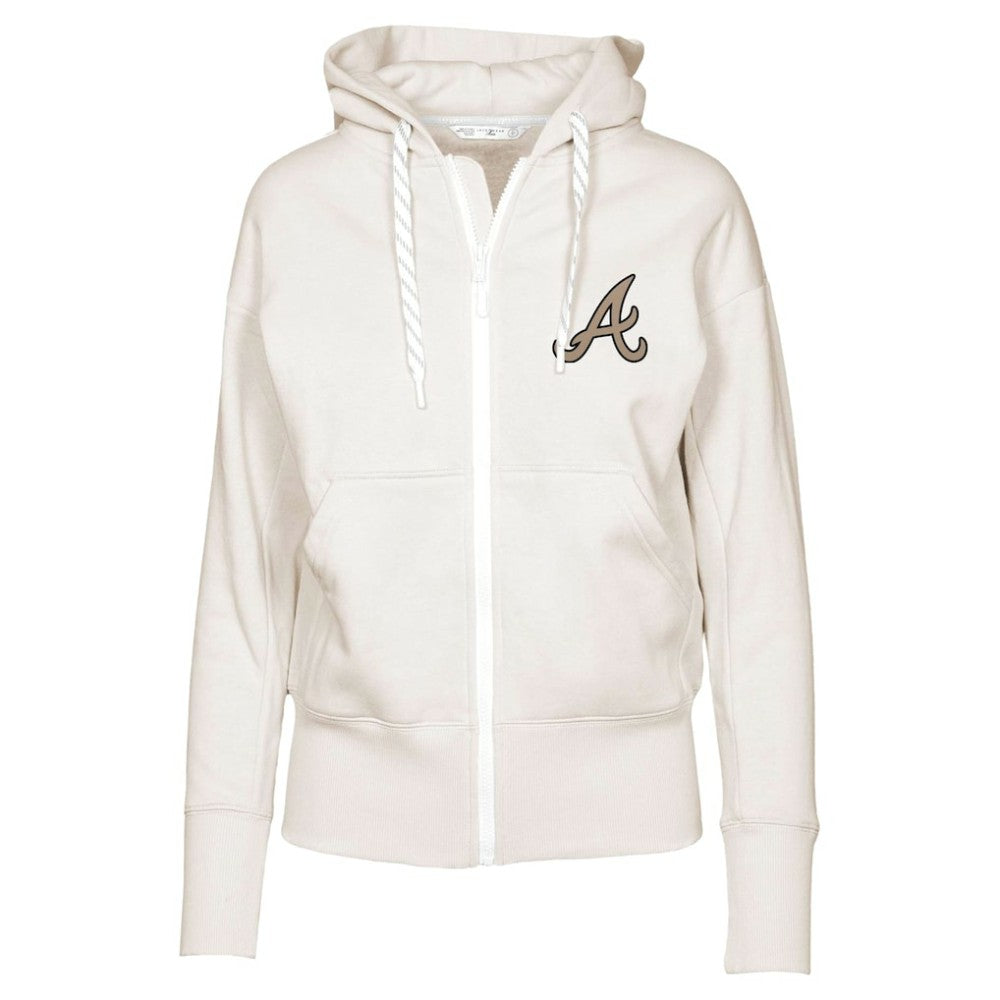 Atlanta Braves Levelwear Women's Gardinia Full-Zip Hoodie - Khaki Hoodies