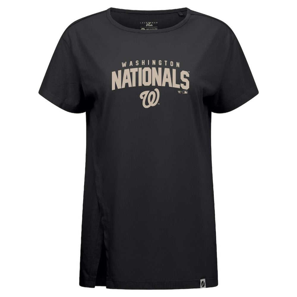 Washington Nationals Levelwear Influx Team Arch T-Shirt - Black T-shirts