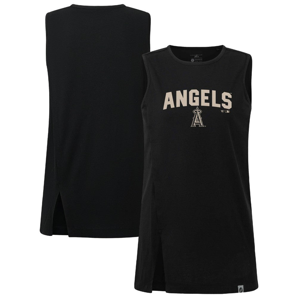 Los Angeles Angels Levelwear Women's Influx Team Arch Tank Top - Black Tanks
