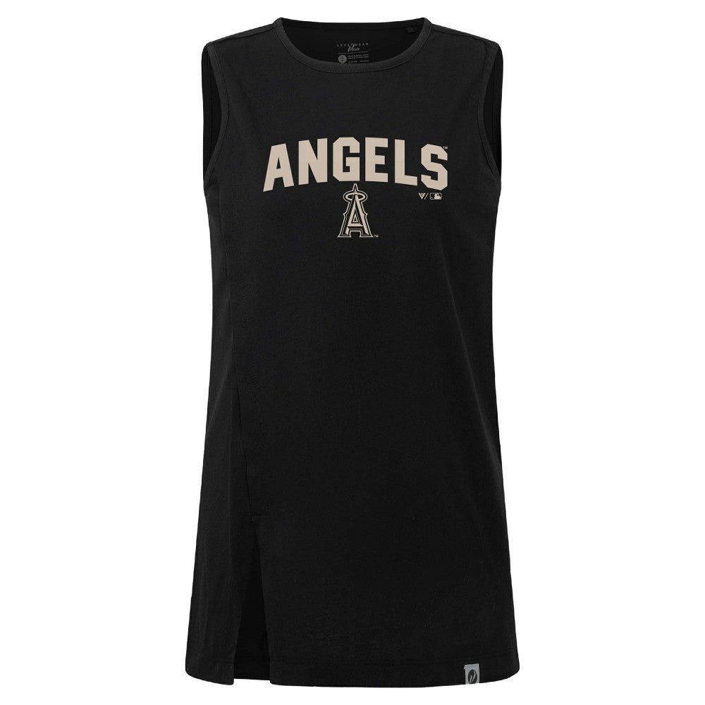 Los Angeles Angels Levelwear Women's Influx Team Arch Tank Top - Black Tanks