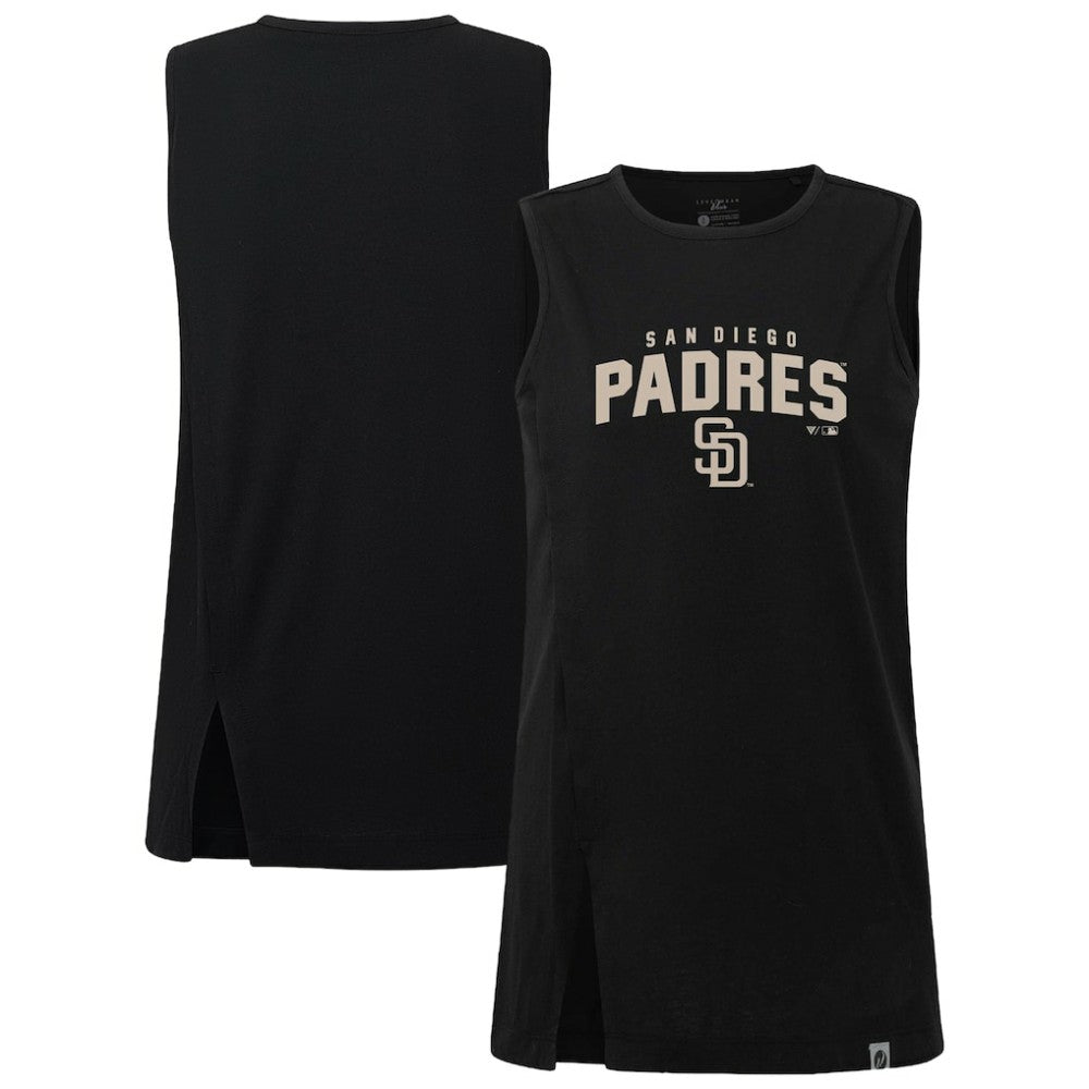 San Diego Padres Levelwear Women's Influx Team Arch Tank Top - Black Tanks