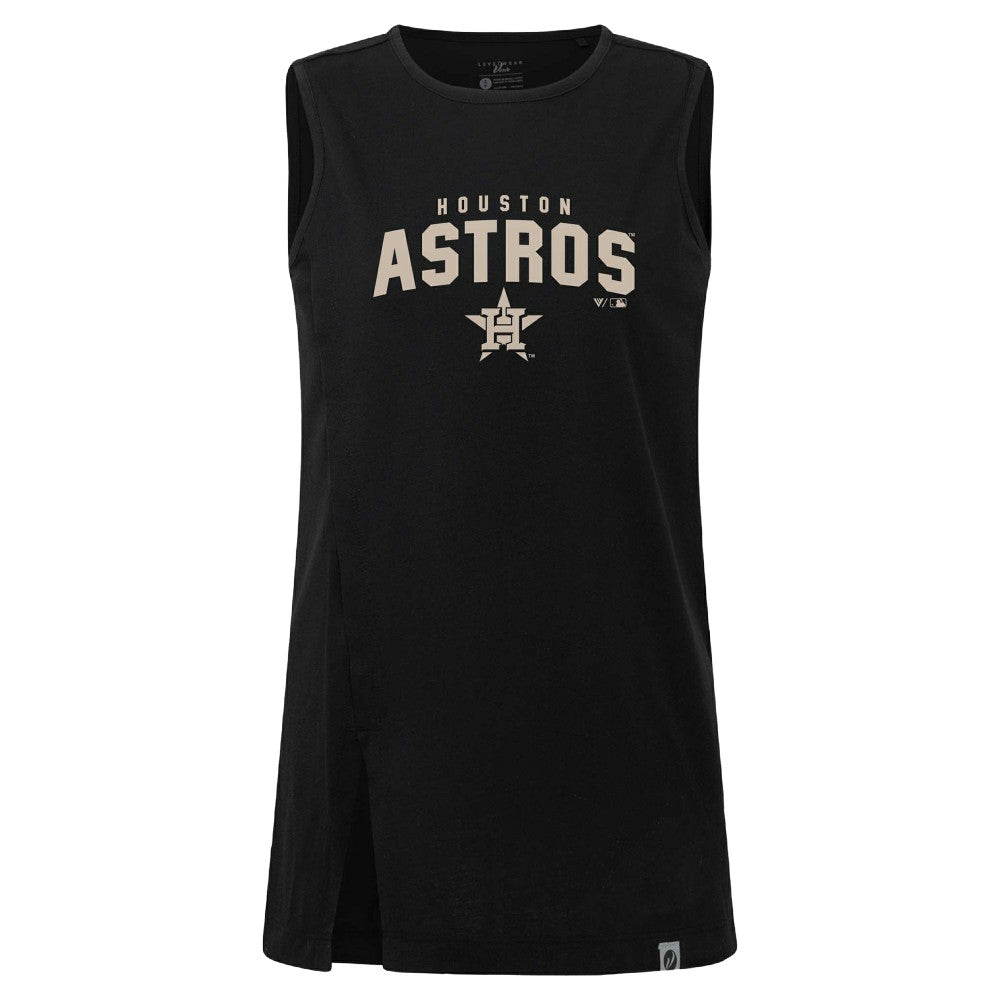 Houston Astros Levelwear Women's Influx Team Arch Tank Top - Black Tanks