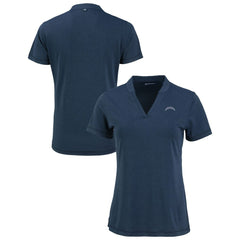 Los Angeles Chargers Cutter & Buck Women's Forge Stretch Blade DryTec V-Neck Polo Heather Navy