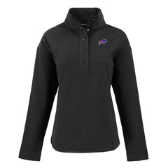 Buffalo Bills Cutter & Buck Women's Hunts Point Eco Half-Snap Sweatshirt Black