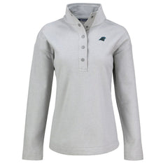 Carolina Panthers Cutter & Buck Women's Hunts Point Eco Half-Snap Sweatshirt Gray
