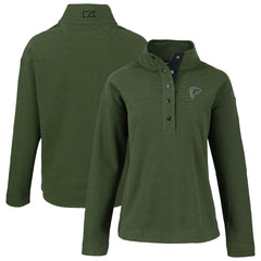 Atlanta Falcons Cutter & Buck Women's Hunts Point Eco Half-Snap Sweatshirt Green