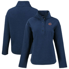 Chicago Bears Cutter & Buck Women's Hunts Point Eco Half-Snap Sweatshirt Navy
