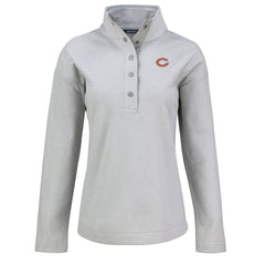 Chicago Bears Cutter & Buck Women's Hunts Point Eco Half-Snap Sweatshirt Gray