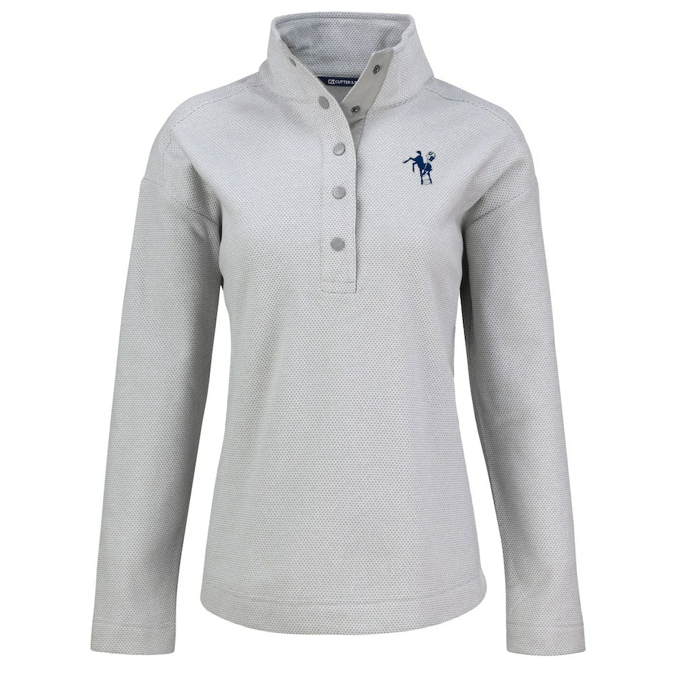 Indianapolis Colts Cutter & Buck Women's Hunts Point Eco Half-Snap Sweatshirt Gray