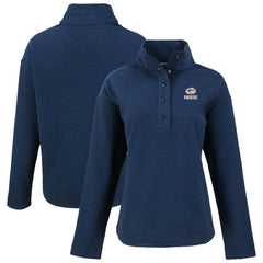 Green Bay Packers Cutter & Buck Women's Hunts Point Eco Half-Snap Sweatshirt Navy