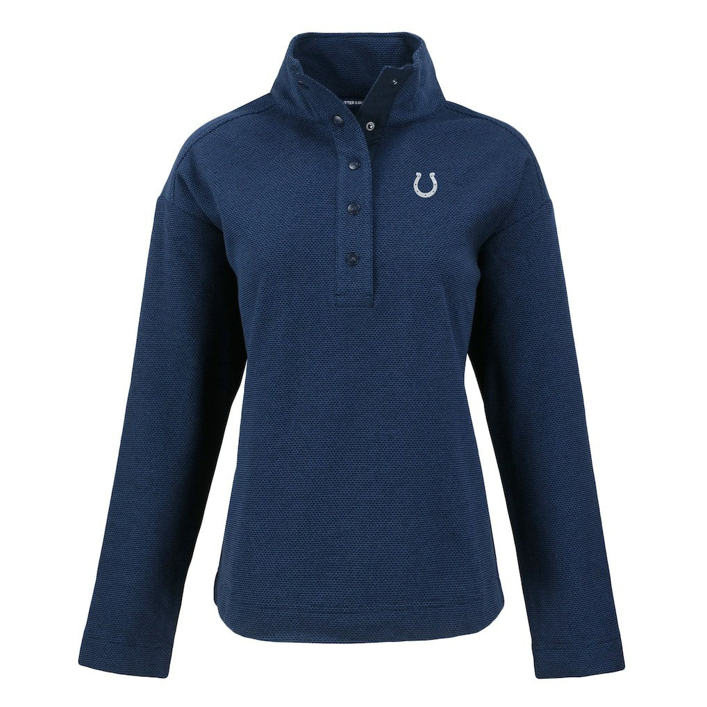 Indianapolis Colts Cutter & Buck Women's Hunts Point Eco Half-Snap Sweatshirt Navy