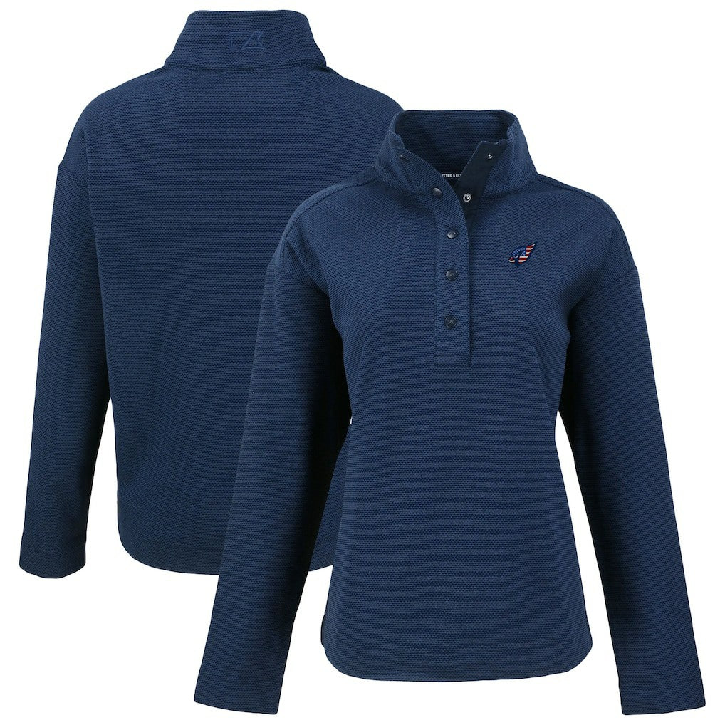 Arizona Cardinals Cutter & Buck Women's Hunts Point Eco Half-Snap Sweatshirt Navy