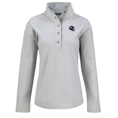 Minnesota Vikings Cutter & Buck Women's Hunts Point Eco Half-Snap Sweatshirt Gray