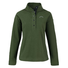 Los Angeles Chargers Cutter & Buck Women's Hunts Point Eco Half-Snap Sweatshirt Green
