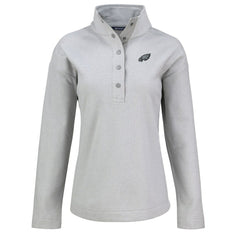 Philadelphia Eagles Cutter & Buck Women's Hunts Point Eco Half-Snap Sweatshirt Gray