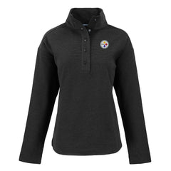 Pittsburgh Steelers Cutter & Buck Women's Hunts Point Eco Half-Snap Sweatshirt Black