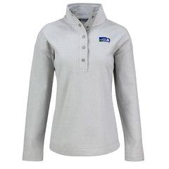 Seattle Seahawks Cutter & Buck Women's Hunts Point Eco Half-Snap Sweatshirt Gray