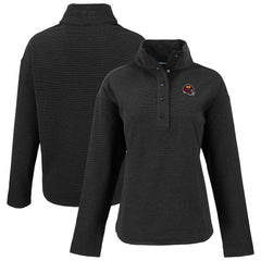 Washington Commanders Cutter & Buck Women's Hunts Point Eco Half-Snap Sweatshirt Black