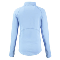 Carolina Panthers Cutter & Buck Women's Peshastin Eco Fleece Recycled Tri-Blend Raglan Half-Zip Jacket Heather Light Blue