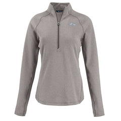 Baltimore Ravens Cutter & Buck Women's Peshastin Eco Fleece Recycled Tri-Blend Raglan Half-Zip Jacket Heather Gray