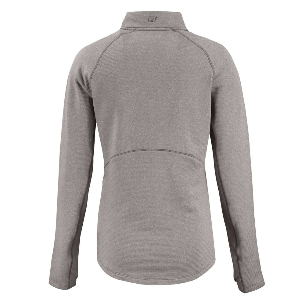 Baltimore Ravens Cutter & Buck Women's Peshastin Eco Fleece Recycled Tri-Blend Raglan Half-Zip Jacket Heather Gray
