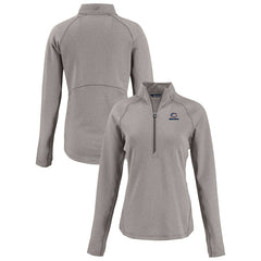 Chicago Bears Cutter & Buck Women's Americana Peshastin Eco Fleece Recycled Tri-Blend Raglan Half-Zip Jacket Heather Gray