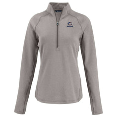 Chicago Bears Cutter & Buck Women's Americana Peshastin Eco Fleece Recycled Tri-Blend Raglan Half-Zip Jacket Heather Gray