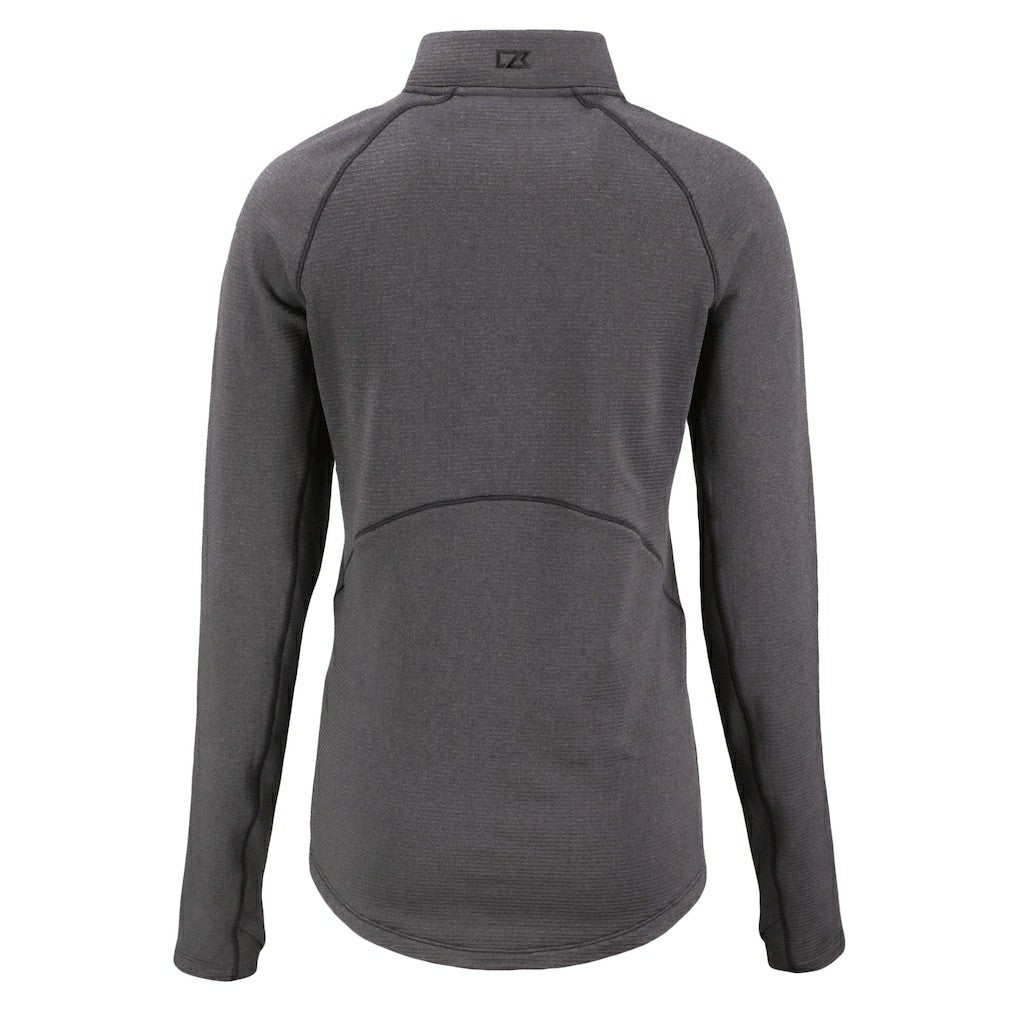 Cincinnati Bengals Cutter & Buck Women's Peshastin Eco Fleece Recycled Tri-Blend Raglan Half-Zip Jacket Heather Black
