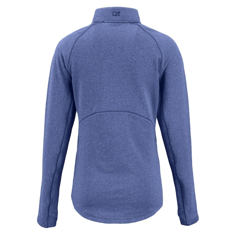 Indianapolis Colts Cutter & Buck Women's Peshastin Eco Fleece Recycled Tri-Blend Raglan Half-Zip Jacket Heather Royal