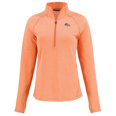 Denver Broncos Cutter & Buck Women's Peshastin Eco Fleece Recycled Tri-Blend Raglan Half-Zip Jacket Heather Orange