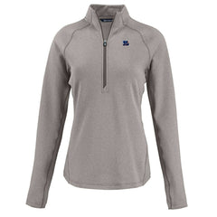 Cincinnati Bengals Cutter & Buck Women's Americana Peshastin Eco Fleece Recycled Tri-Blend Raglan Half-Zip Jacket Heather Gray