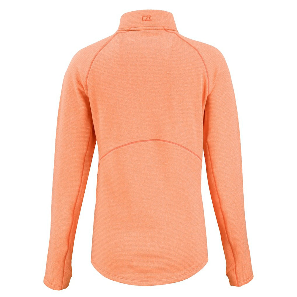 Cincinnati Bengals Cutter & Buck Women's Peshastin Eco Fleece Recycled Tri-Blend Raglan Half-Zip Jacket Heather Orange