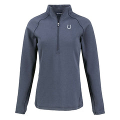 Indianapolis Colts Cutter & Buck Women's Peshastin Eco Fleece Recycled Tri-Blend Raglan Half-Zip Jacket Heather Navy