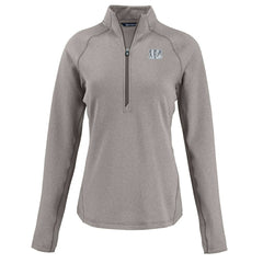 Cincinnati Bengals Cutter & Buck Women's Peshastin Eco Fleece Recycled Tri-Blend Raglan Half-Zip Jacket Heather Gray