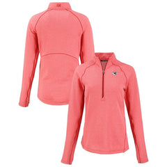 Kansas City Chiefs Cutter & Buck Women's Peshastin Eco Fleece Recycled Tri-Blend Raglan Half-Zip Jacket Heather Red