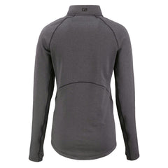Detroit Lions Cutter & Buck Women's Peshastin Eco Fleece Recycled Tri-Blend Raglan Half-Zip Jacket Heather Black