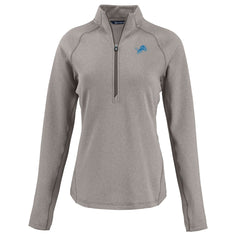 Detroit Lions Cutter & Buck Women's Peshastin Eco Fleece Recycled Tri-Blend Raglan Half-Zip Jacket Heather Gray