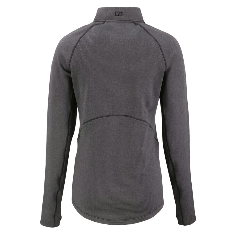 Detroit Lions Cutter & Buck Women's Peshastin Eco Fleece Recycled Tri-Blend Raglan Half-Zip Jacket Heather Black